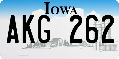 IA license plate AKG262