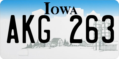 IA license plate AKG263