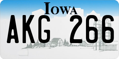IA license plate AKG266
