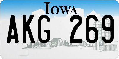IA license plate AKG269