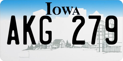 IA license plate AKG279