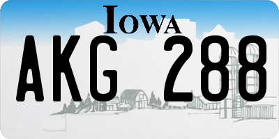 IA license plate AKG288