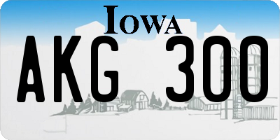 IA license plate AKG300