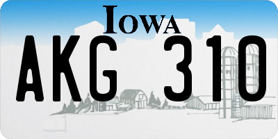 IA license plate AKG310