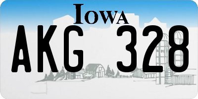 IA license plate AKG328