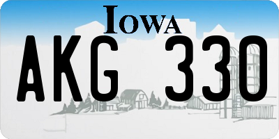 IA license plate AKG330