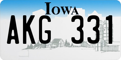 IA license plate AKG331