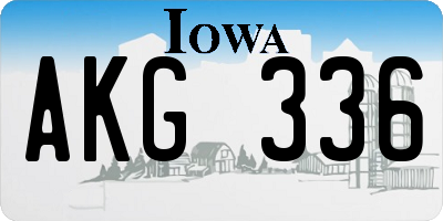 IA license plate AKG336