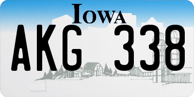 IA license plate AKG338