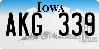 IA license plate AKG339