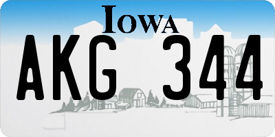 IA license plate AKG344