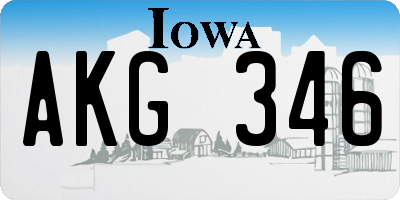 IA license plate AKG346