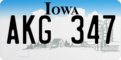 IA license plate AKG347