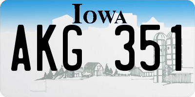 IA license plate AKG351