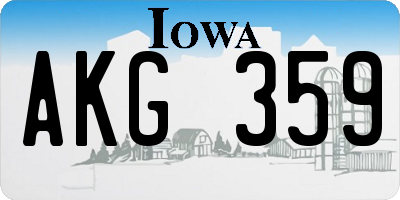 IA license plate AKG359