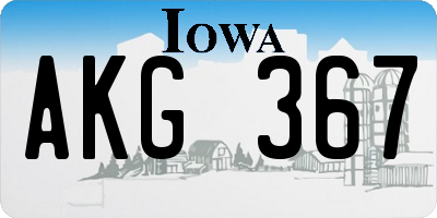 IA license plate AKG367