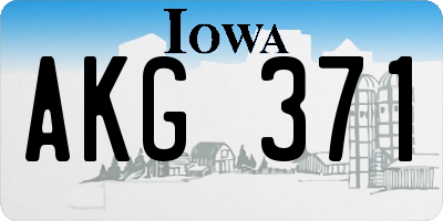IA license plate AKG371