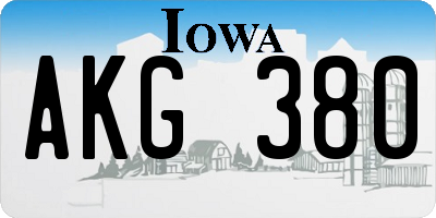IA license plate AKG380