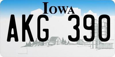 IA license plate AKG390