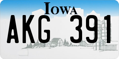 IA license plate AKG391