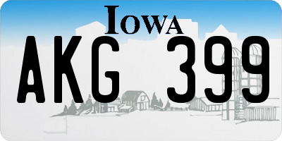 IA license plate AKG399
