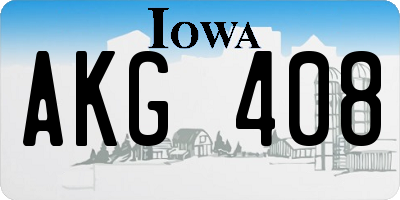 IA license plate AKG408