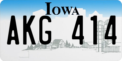 IA license plate AKG414
