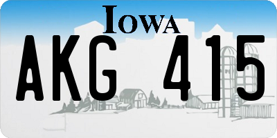 IA license plate AKG415