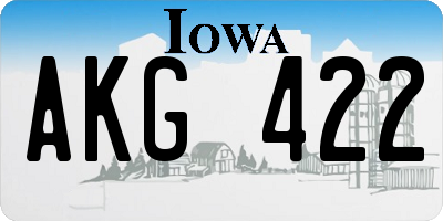 IA license plate AKG422