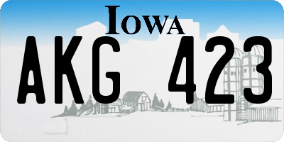 IA license plate AKG423