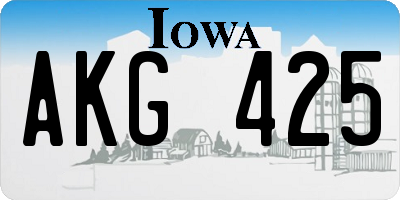 IA license plate AKG425