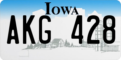 IA license plate AKG428