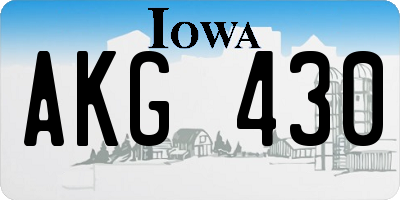 IA license plate AKG430