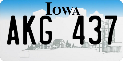 IA license plate AKG437