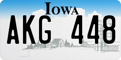 IA license plate AKG448
