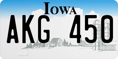 IA license plate AKG450