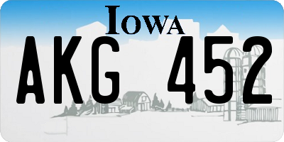 IA license plate AKG452