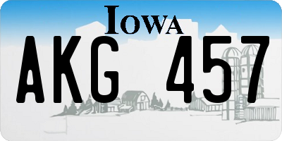 IA license plate AKG457