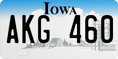 IA license plate AKG460