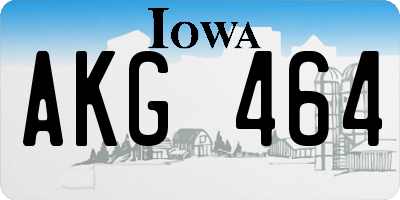 IA license plate AKG464