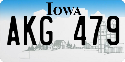 IA license plate AKG479