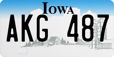 IA license plate AKG487