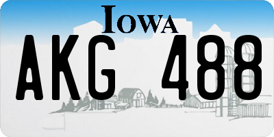 IA license plate AKG488