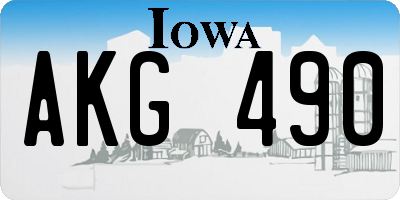 IA license plate AKG490