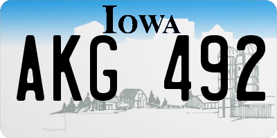 IA license plate AKG492