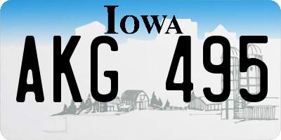 IA license plate AKG495