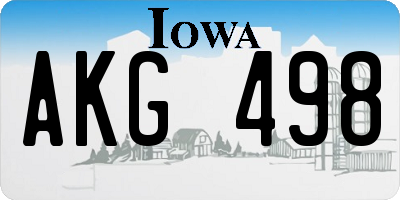 IA license plate AKG498