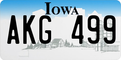 IA license plate AKG499