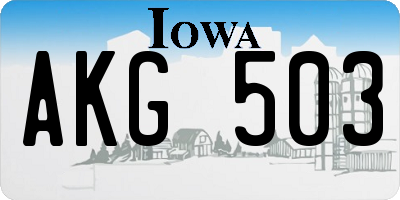 IA license plate AKG503