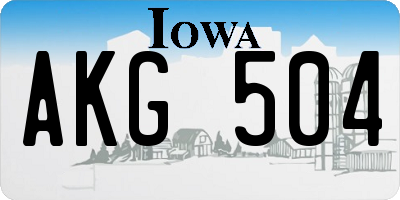 IA license plate AKG504